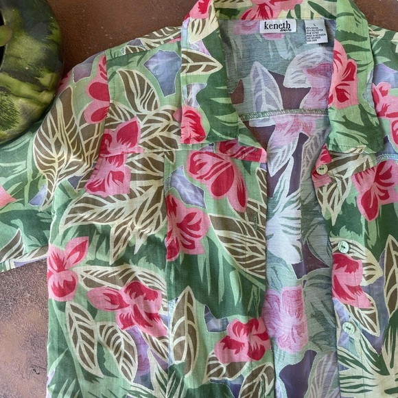 Kenneth Cole tropical button down - Picture 2 of 4